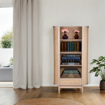 Carlester Cane And Wood Bookcase