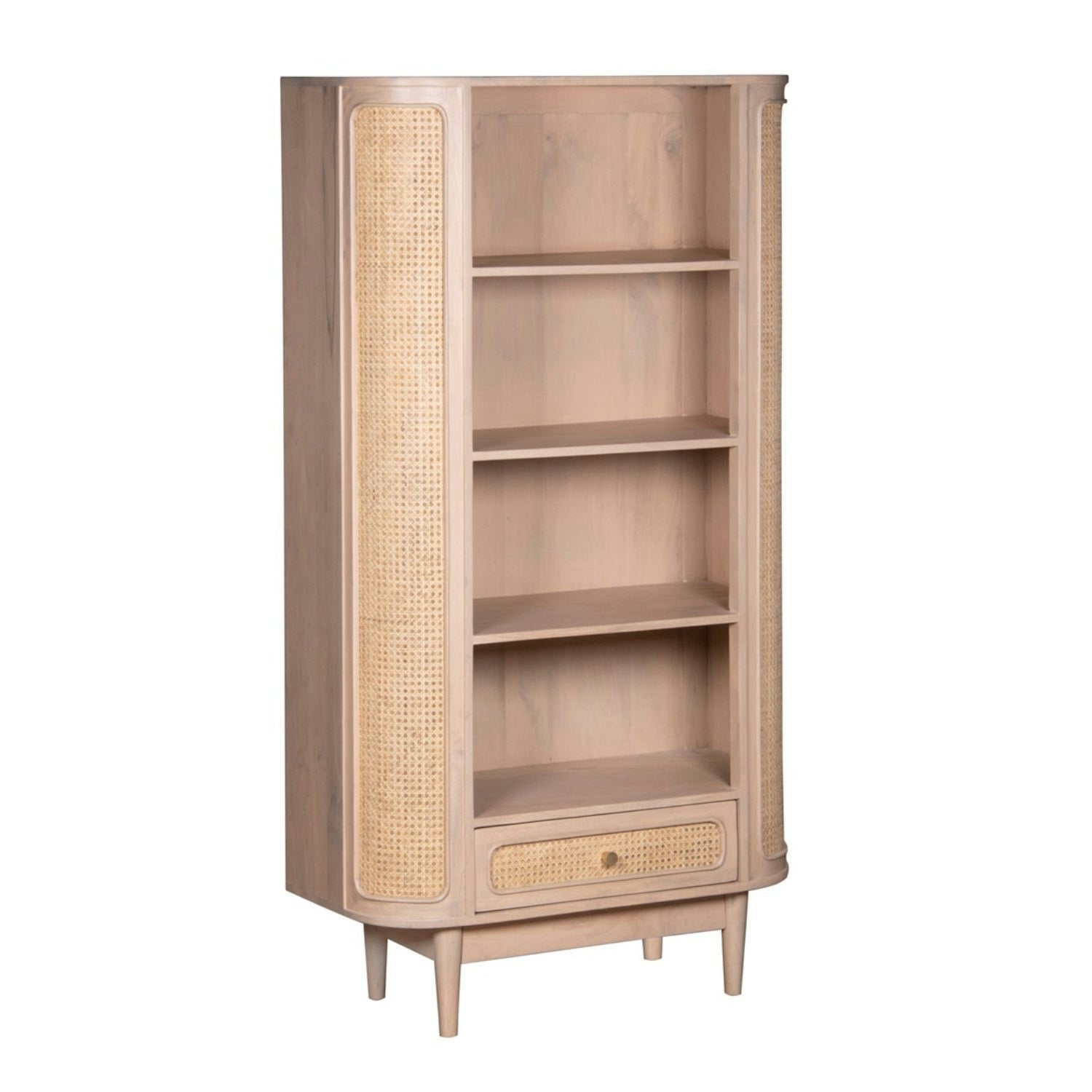 Carlester Cane And Wood Bookcase
